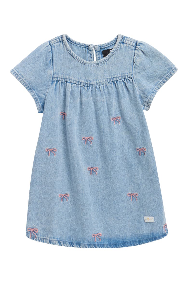Kids' Bow Embroidered Dress, Main, color, LIGHT VINTAGE