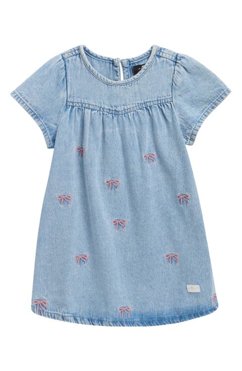 Kids' Bow Embroidered Dress