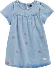 7 For All Mankind Kids' Bow Embroidered Dress