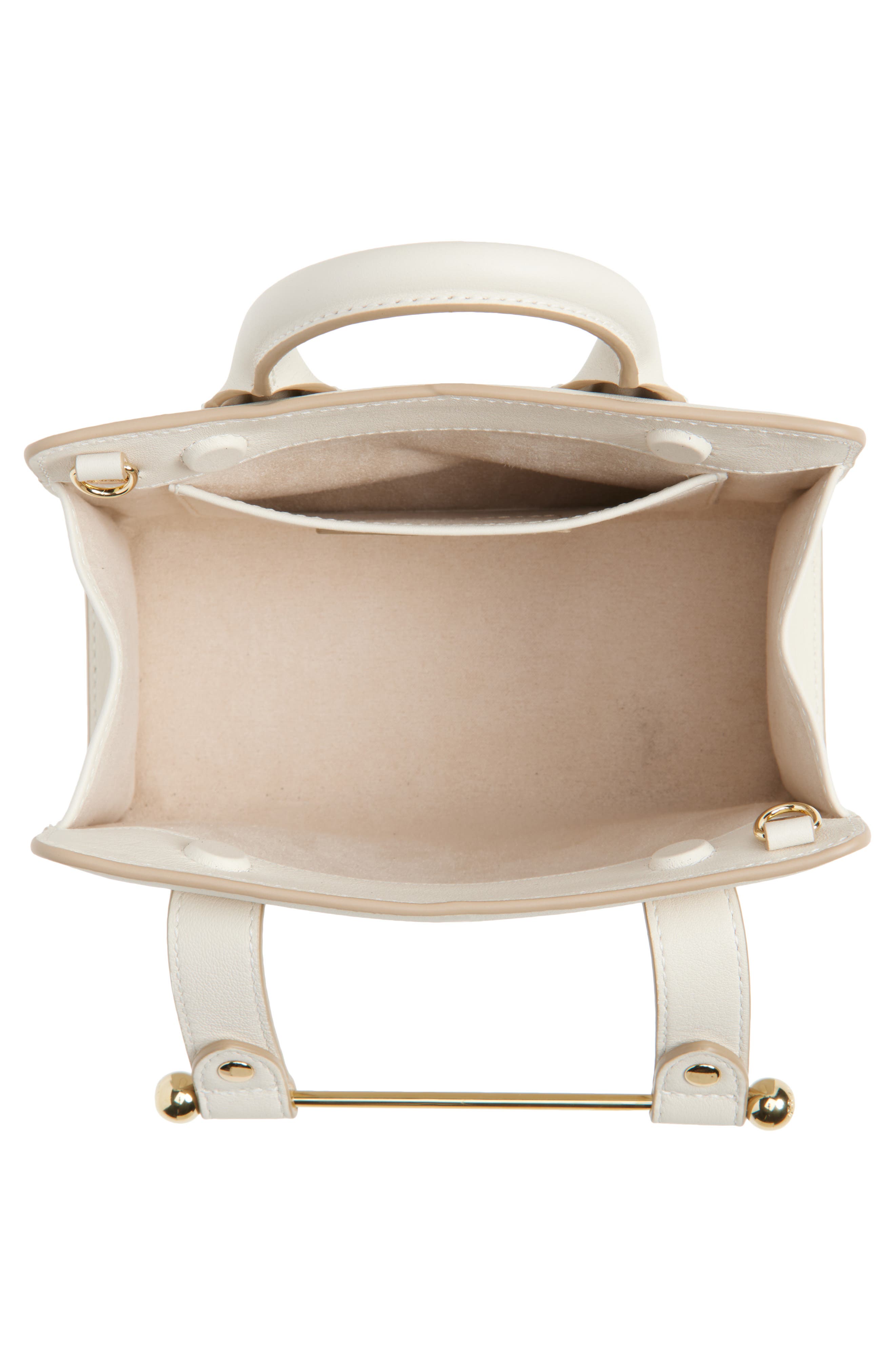 Strathberry Nano Floral Print Leather Tote, Alternate, color, White