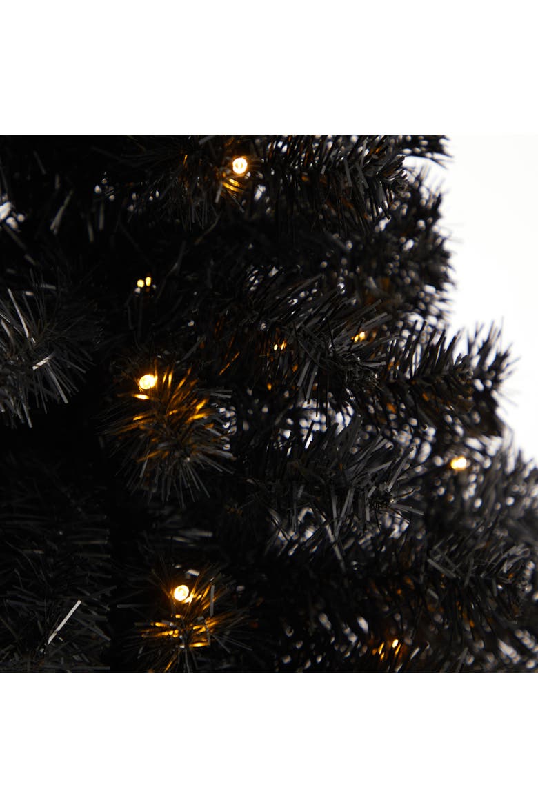 3-ft Black Artificial Christmas Tree with 50 LED Lights and 118 Bendable Branches, Alternate, color, Black