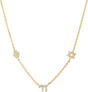 BY ADINA EDEN Jewish Pave Charms Necklace