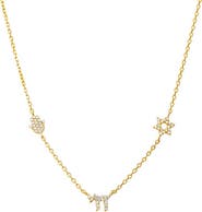 BY ADINA EDEN Jewish Pave Charms Necklace