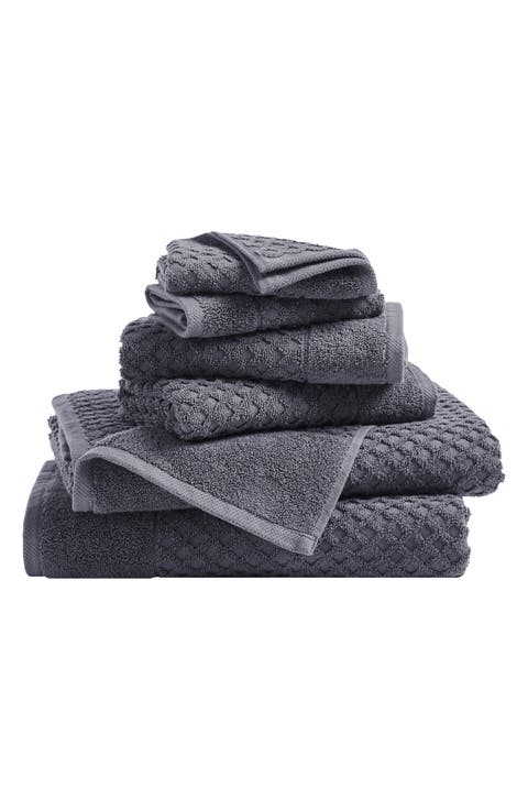 Diamond Waffle Texture 6-Piece Towel Set
