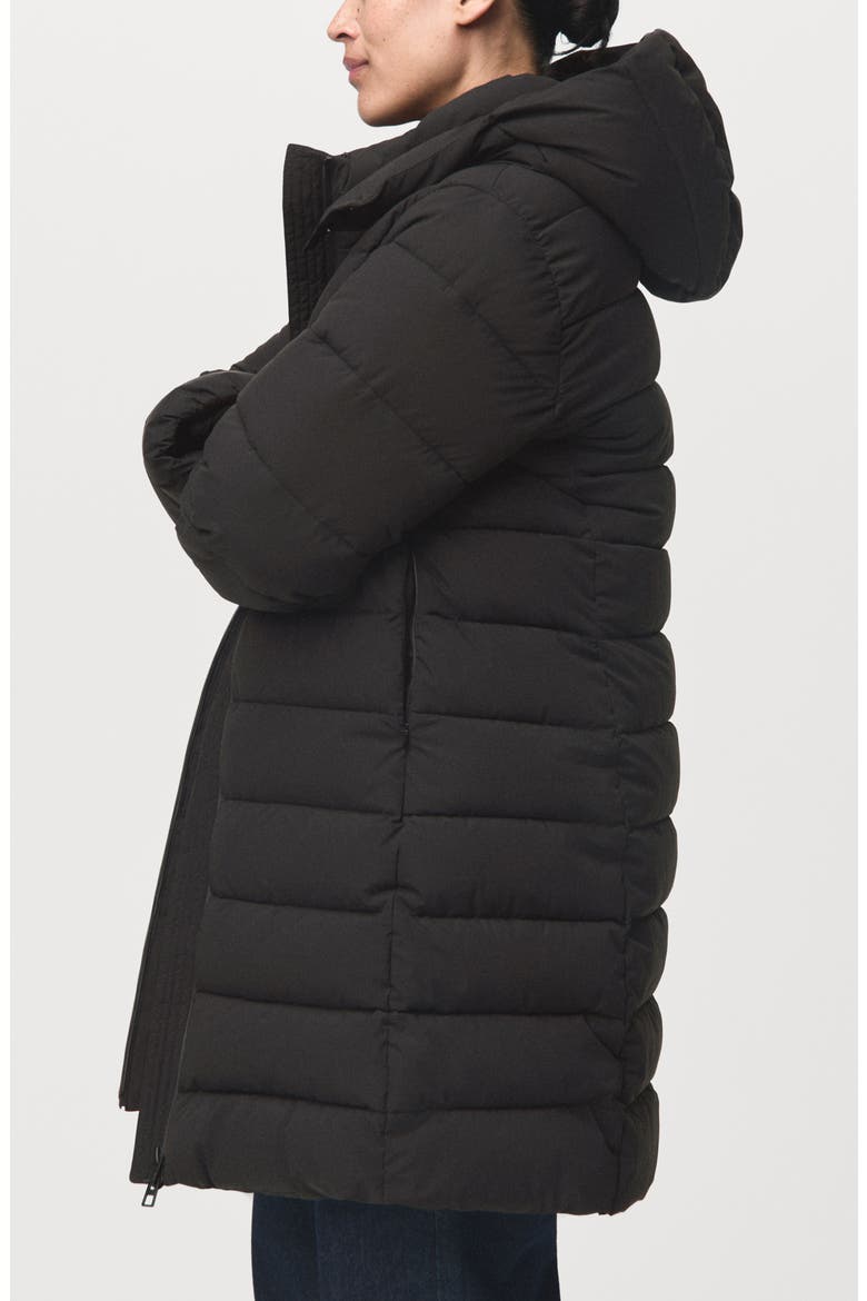 Quilted Puffer Coat, Alternate, color, BLACK