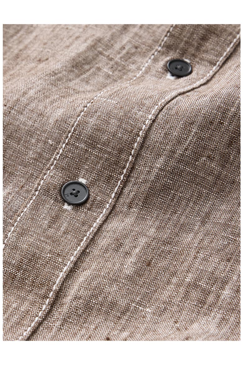 Ben Linen Button-Up Shirt, Alternate, color, EARTH BROWN
