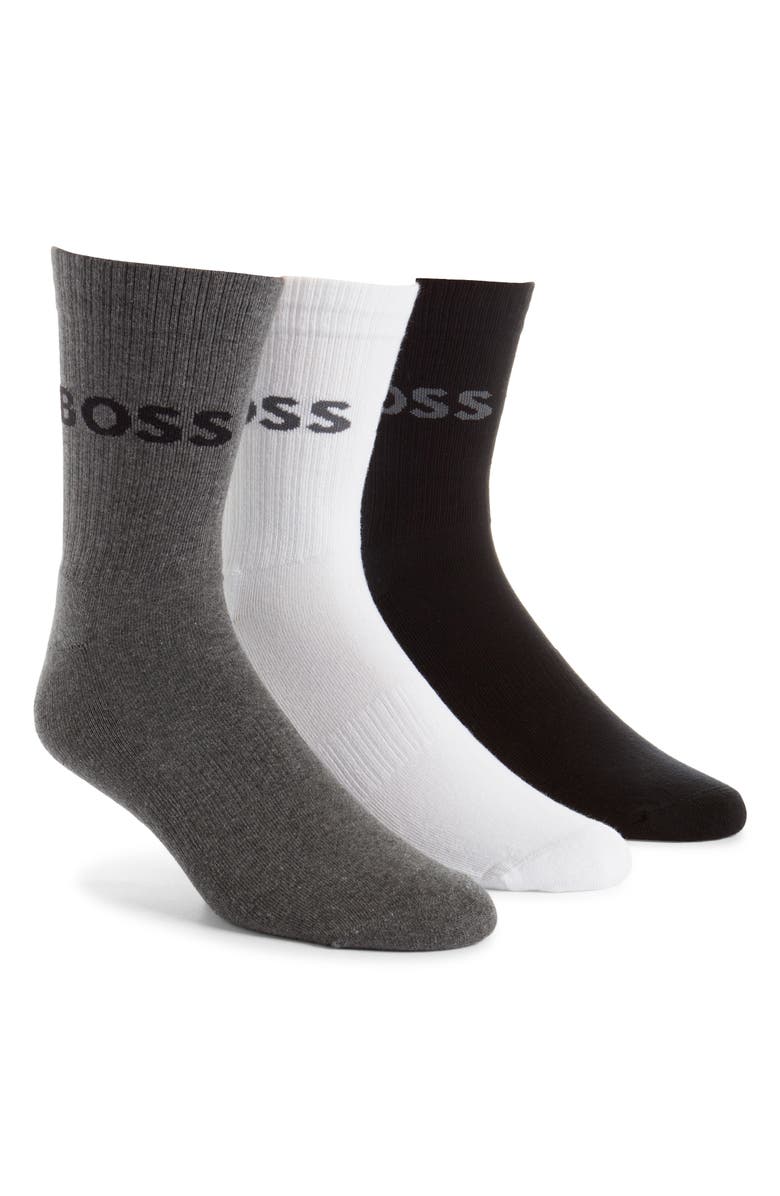 BOSS Assorted 3-Pack Logo Socks, Main, color,