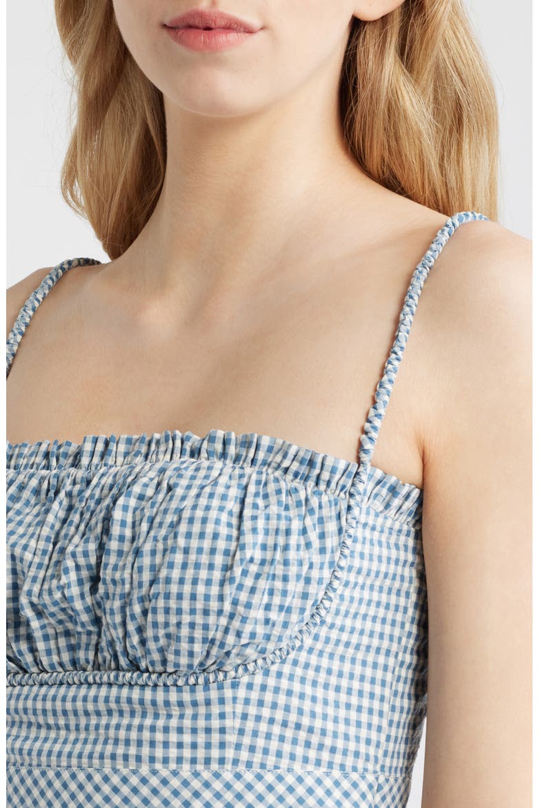 The Maisie Check Crop Camisole, Alternate, color, TEAL GINGHAM