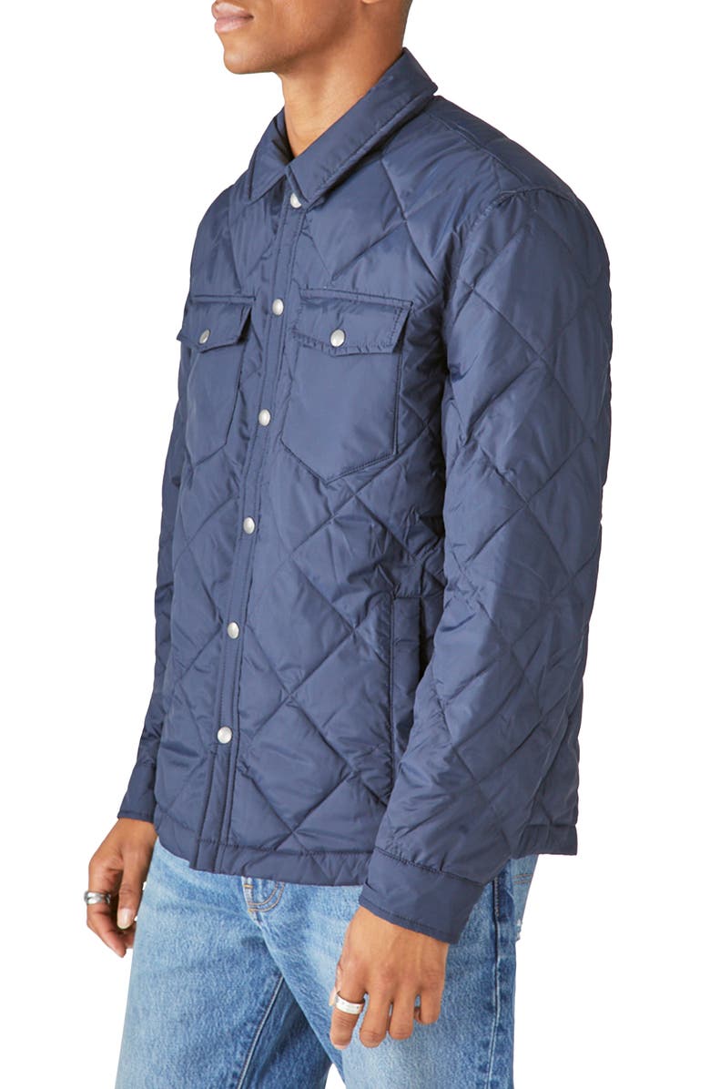 Lucky Brand Quilted Puffer Shirt Jacket, Alternate, color,