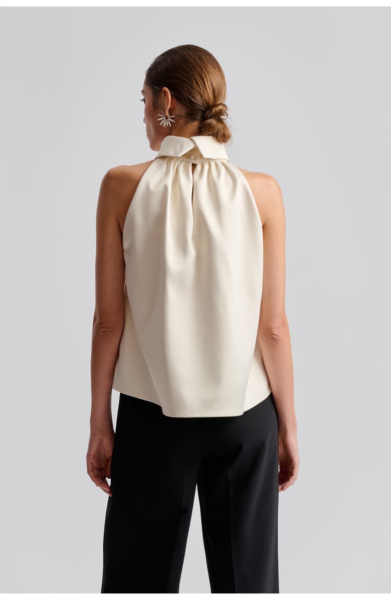 Malina Minea Satin Halterneck Top, Alternate, color, Vanilla