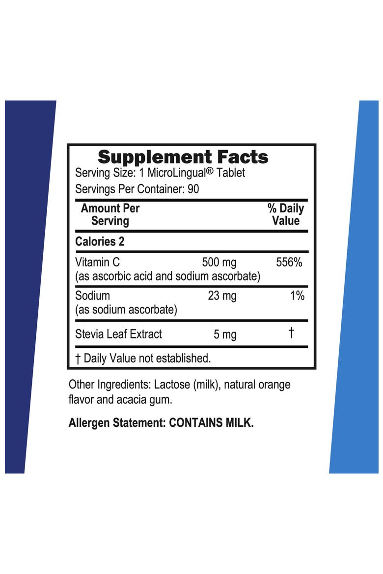 Vitamin C Tangy Orange Melts Sublingual Dissolving Tablets, Alternate, color, Orange