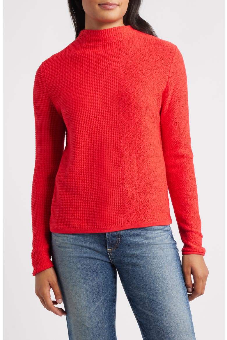Pixel Mock Neck Sweater, Main, color, SCARLET