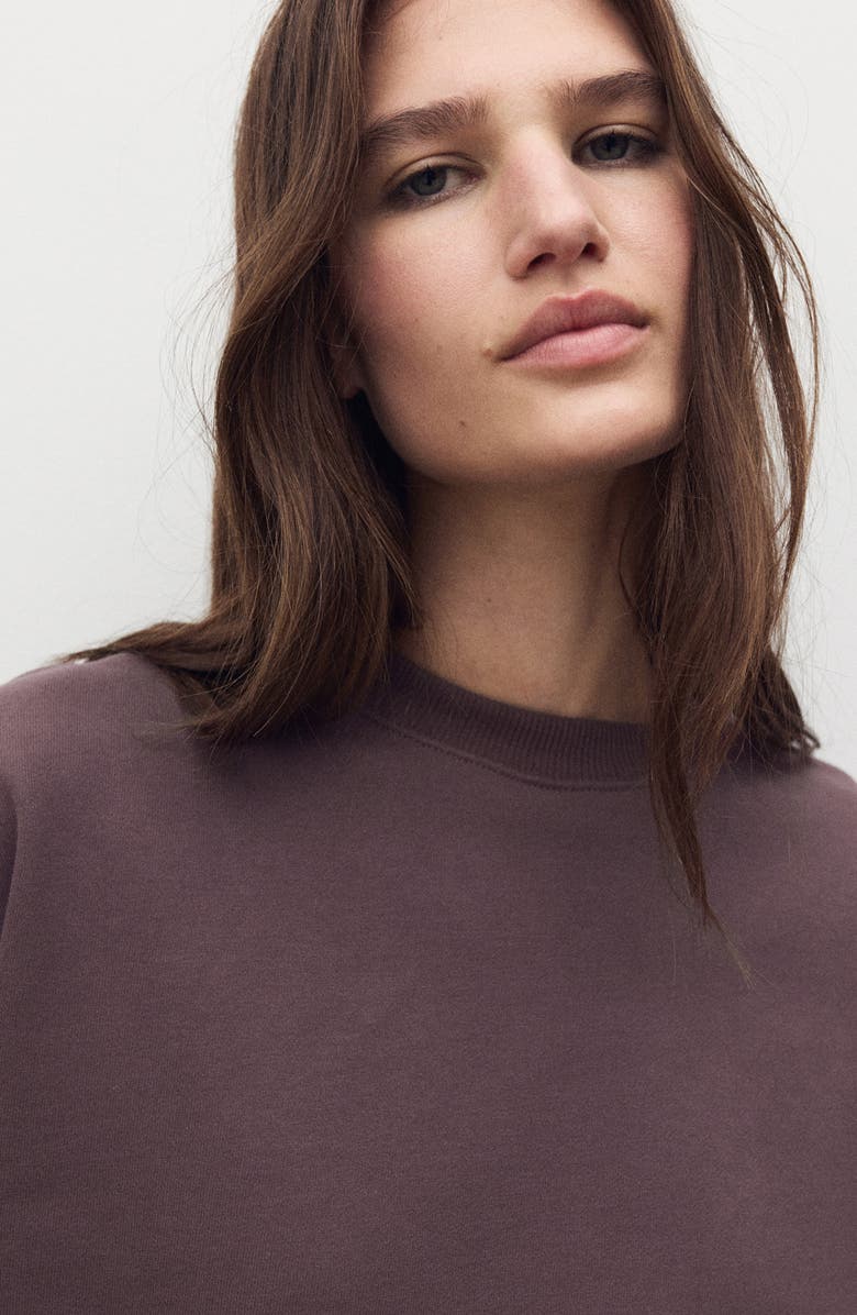 MANGO Cotton Fleece Sweatshirt, Alternate, color, Dark Red