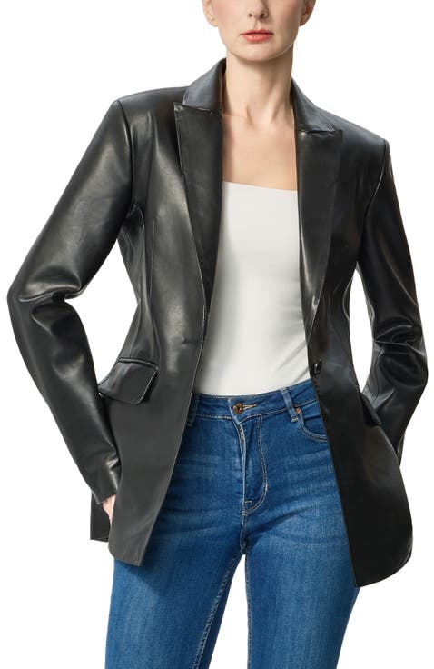 Alexie Leather Blazer
