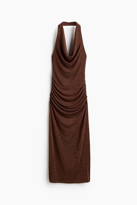 Cowl-neck Halterneck Dress