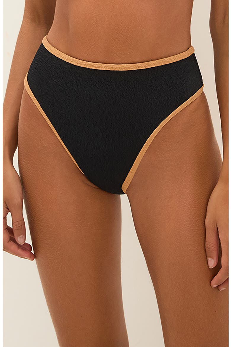 Firenze Lily Gigi High Waist Bikini Bottoms, Main, color, BLACK
