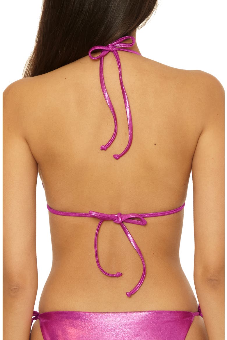 Liquid Metal Triangle Bikini Top, Alternate, color, HIBISCUS