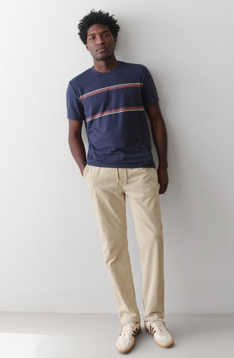 Marine Layer Signature Jacquard Stripe T-Shirt, Alternate, color, Navy Sunset Stripe