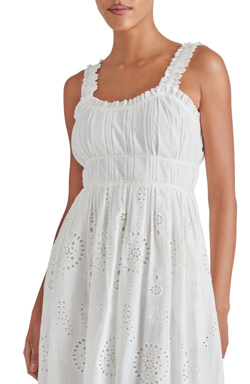 Steve Madden Harmony Eyelet Embroidered Cotton Midi Dress In White