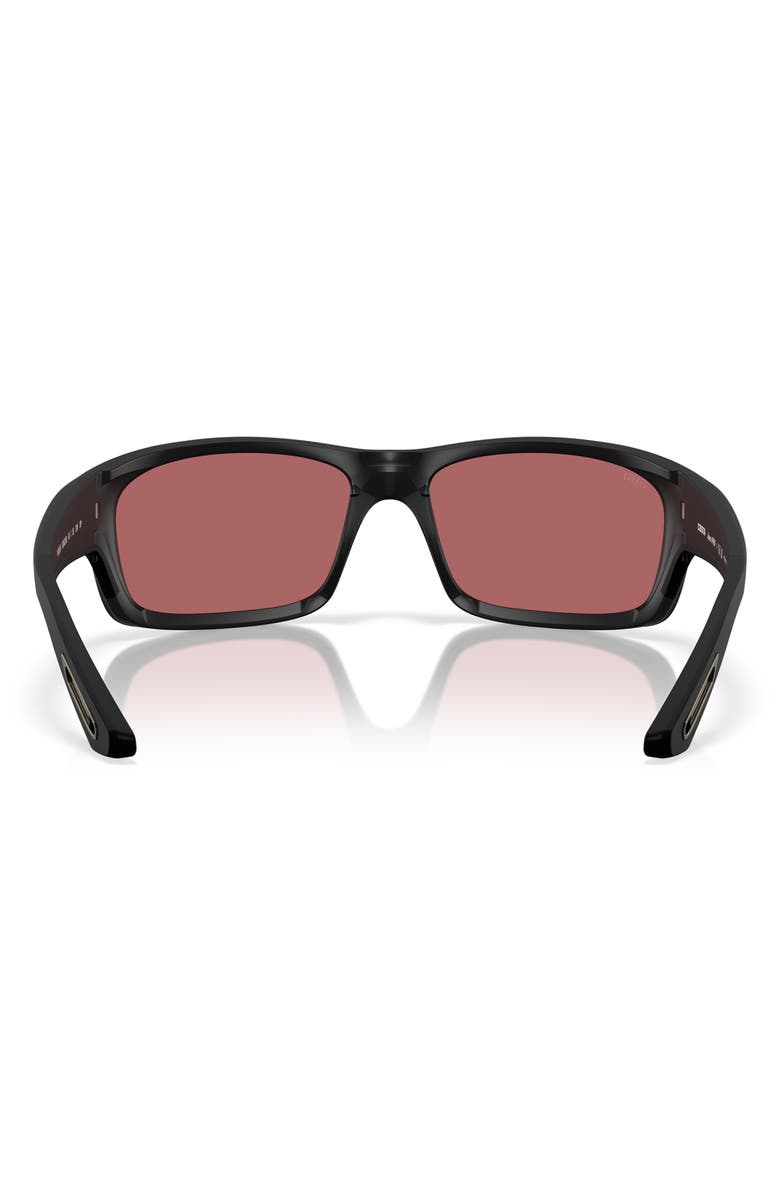 Costa Del Mar Jose Pro 62mm Polarized Rectangular Sunglasses, Alternate, color, Matte Black/ Rose