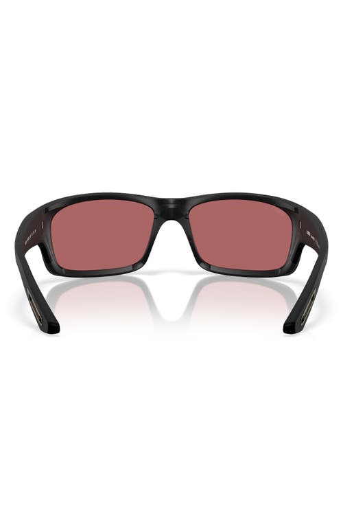 Costa Del Mar Jose Pro 62mm Polarized Rectangular Sunglasses In Matte Black/rose