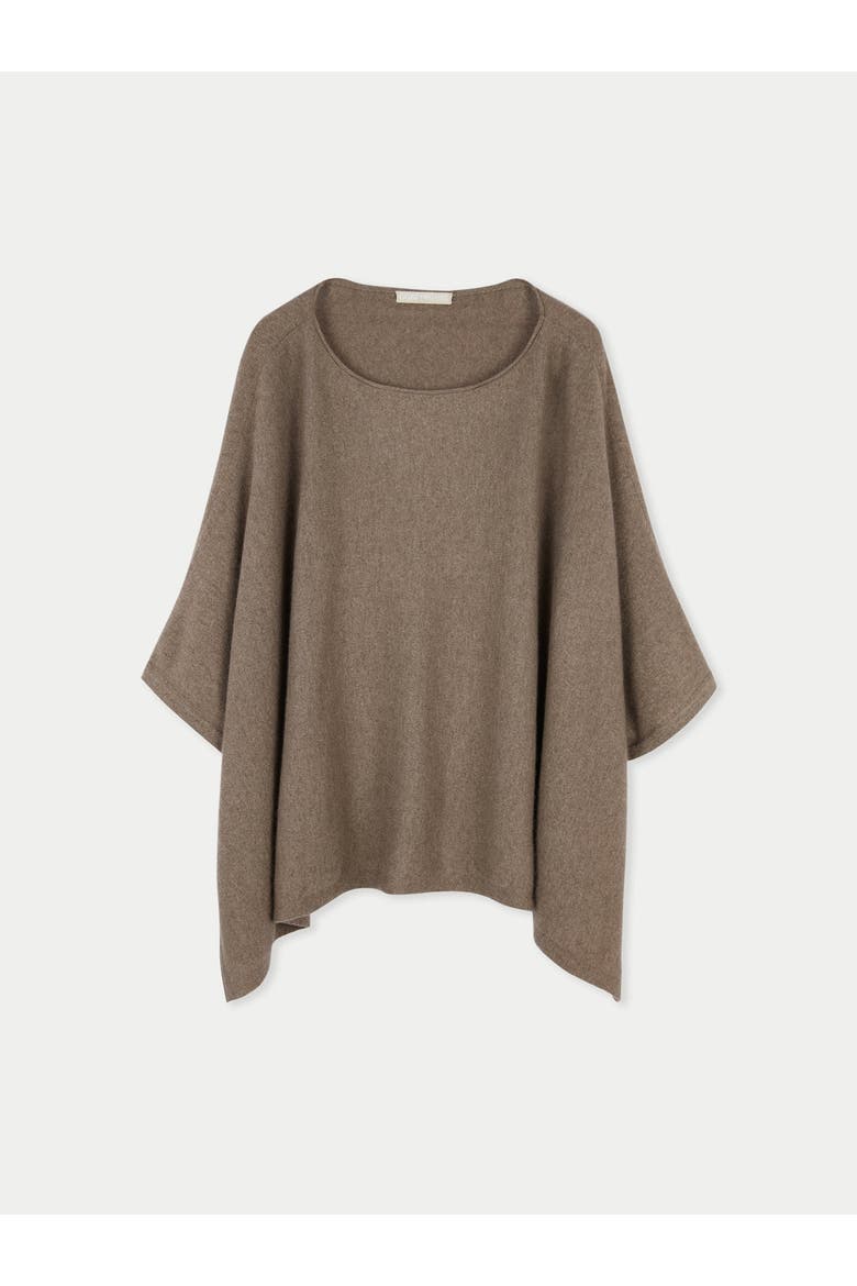 Boat-Neck Cashmere Poncho, Main, color, taupe