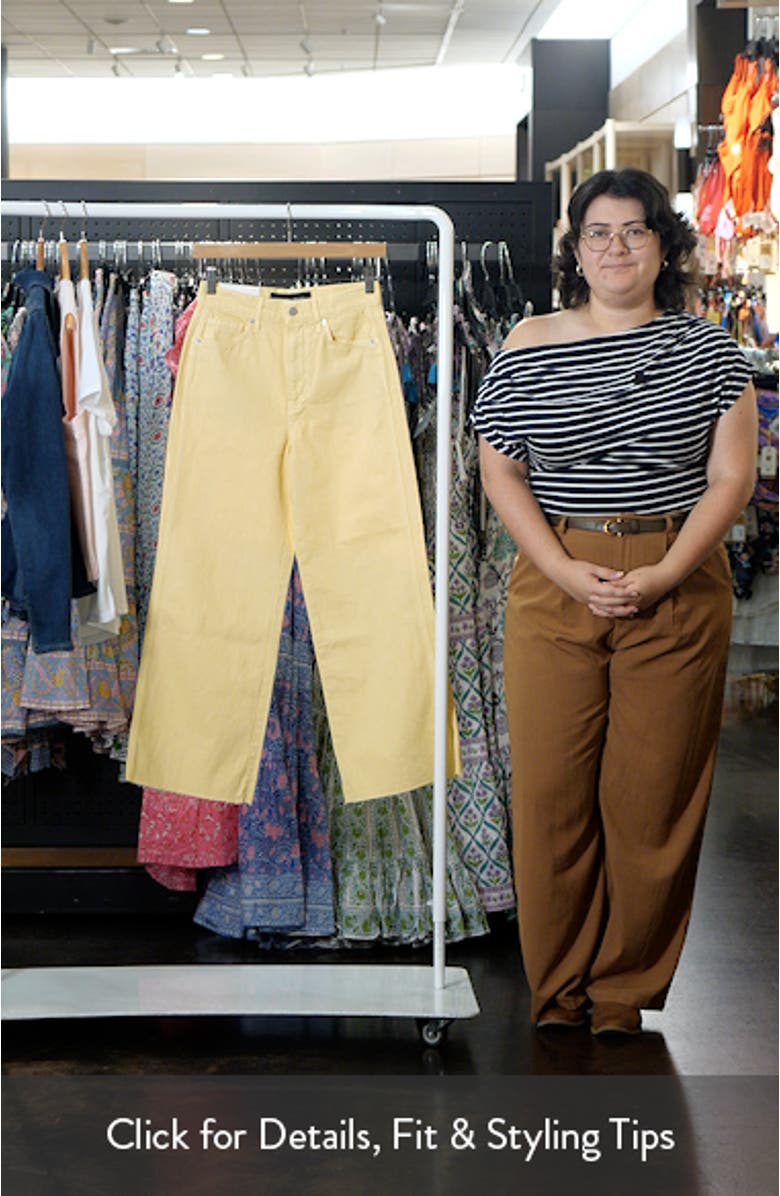 Taylor High Waist Fray Hem Crop Wide Leg Jeans, sales video thumbnail