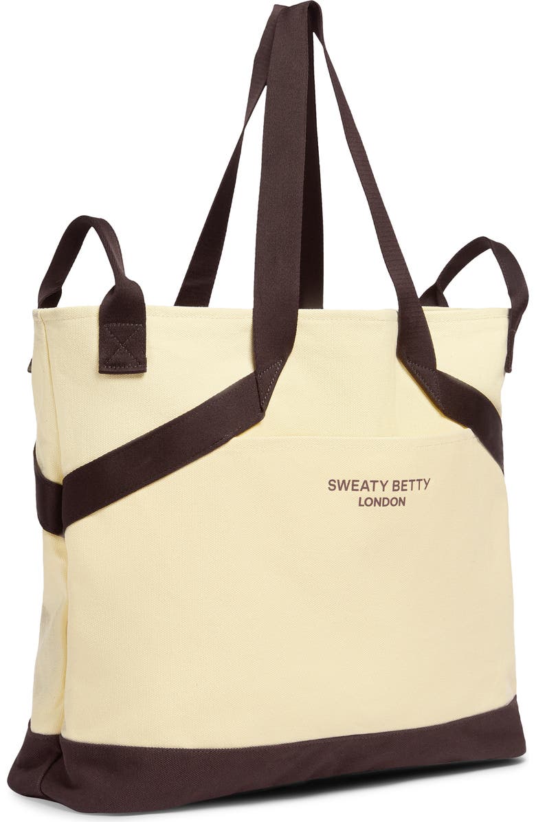 Sweaty Betty London Cotton Canvas Tote, Alternate, color, Buttercream Yellow