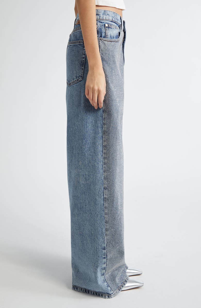 Stella McCartney Hotfix Wide Leg Jeans, Alternate, color, Vintage Blue Denim