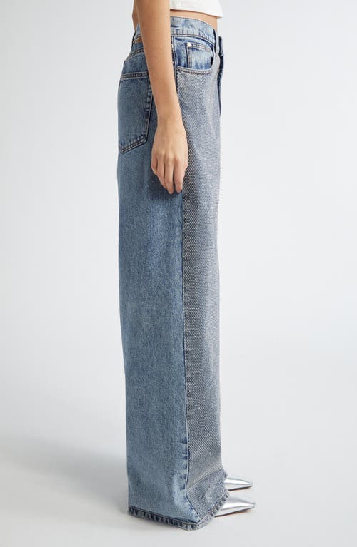 Shop Stella Mccartney Hotfix Wide Leg Jeans In Vintage Blue Denim