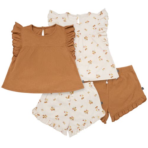Modern Moments™ By Gerber Flutter Sleeve Top And Shorts Set In Beige Flowers
