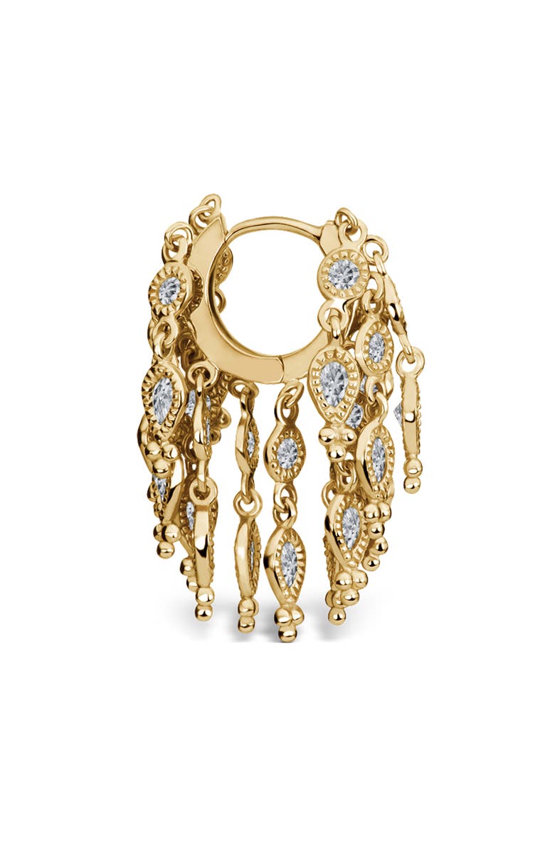 MARIA TASH Diamond Tassel Eternity Hoop Earring, Alternate, color, Yellow Gold