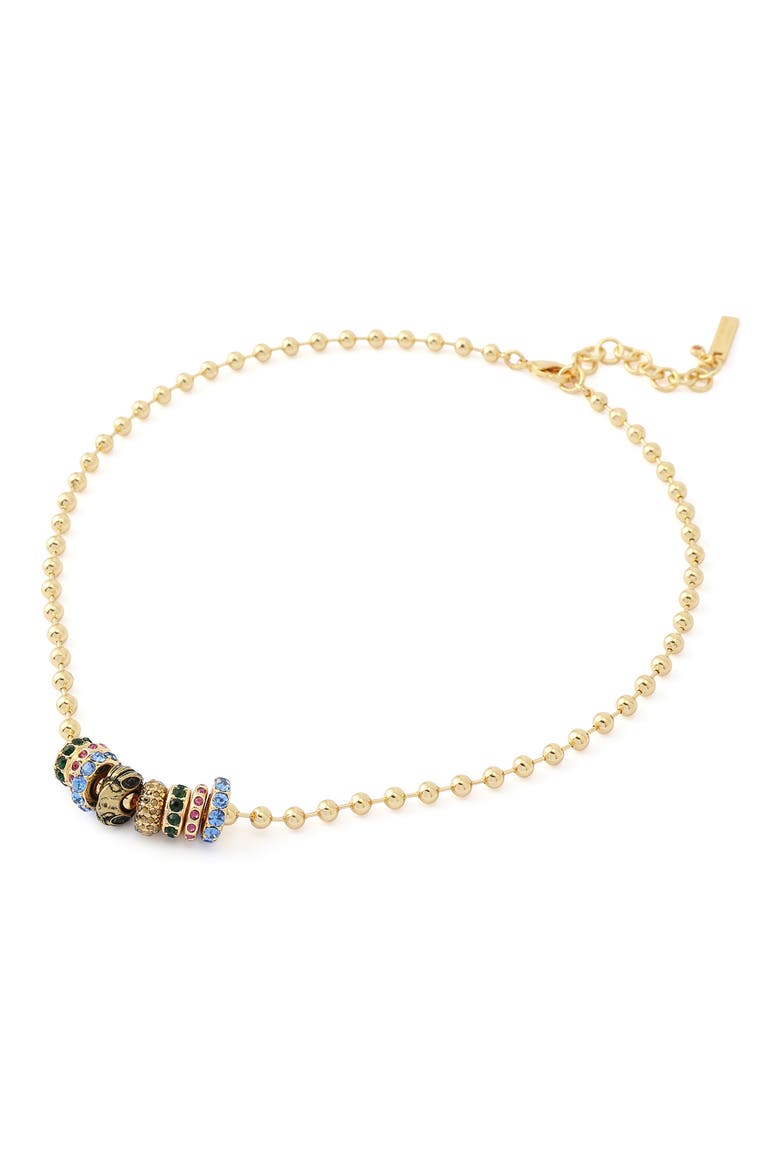 Eagle Head & Gemstone Rondelle Ball Chain Necklace, Alternate, color, MULTI