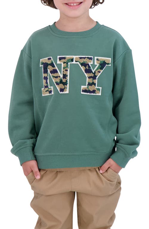 Andy & Evan Kids' Chenille Ny Sweatshirt In Green