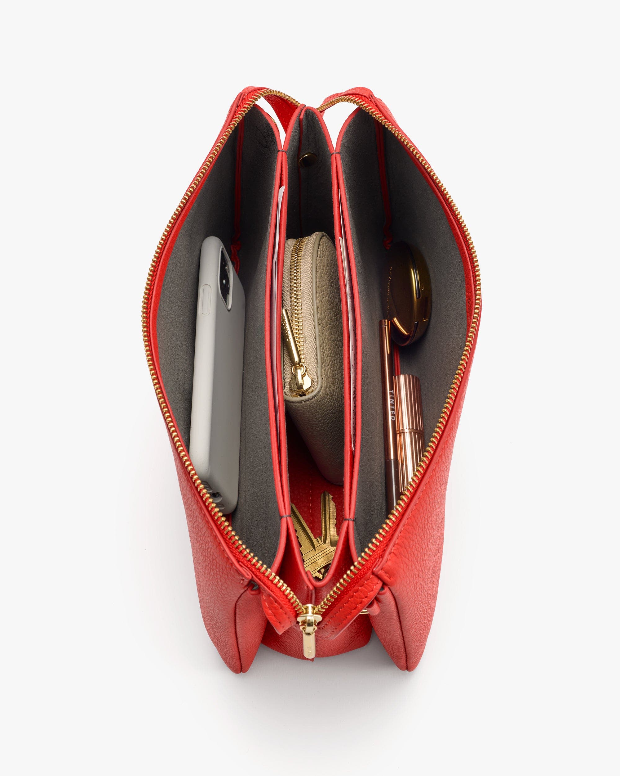 Cuyana Tria Clutch, Alternate, color, Chili