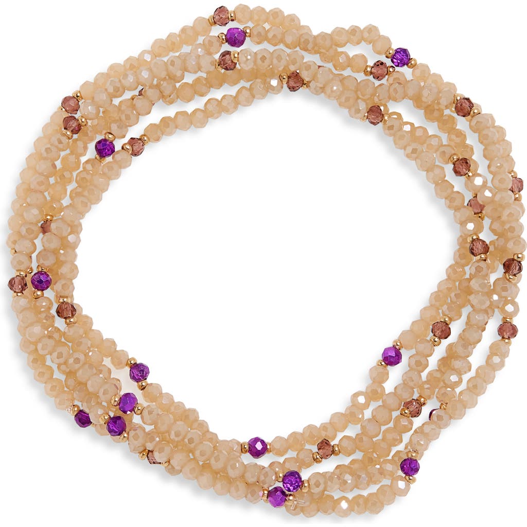 Tasha 5-pack Beaded Stretch Bracelets In Blush