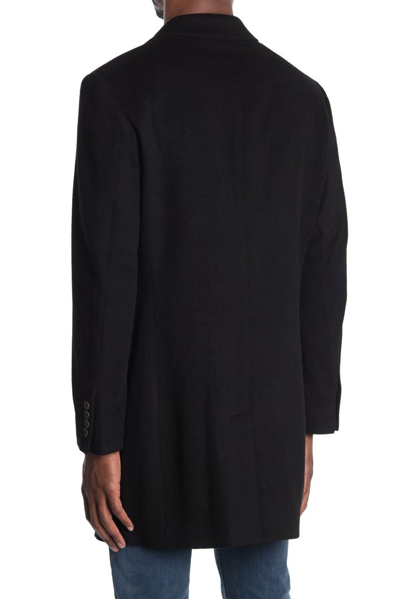 Notch Lapel Top Coat, Alternate, color, BLACK