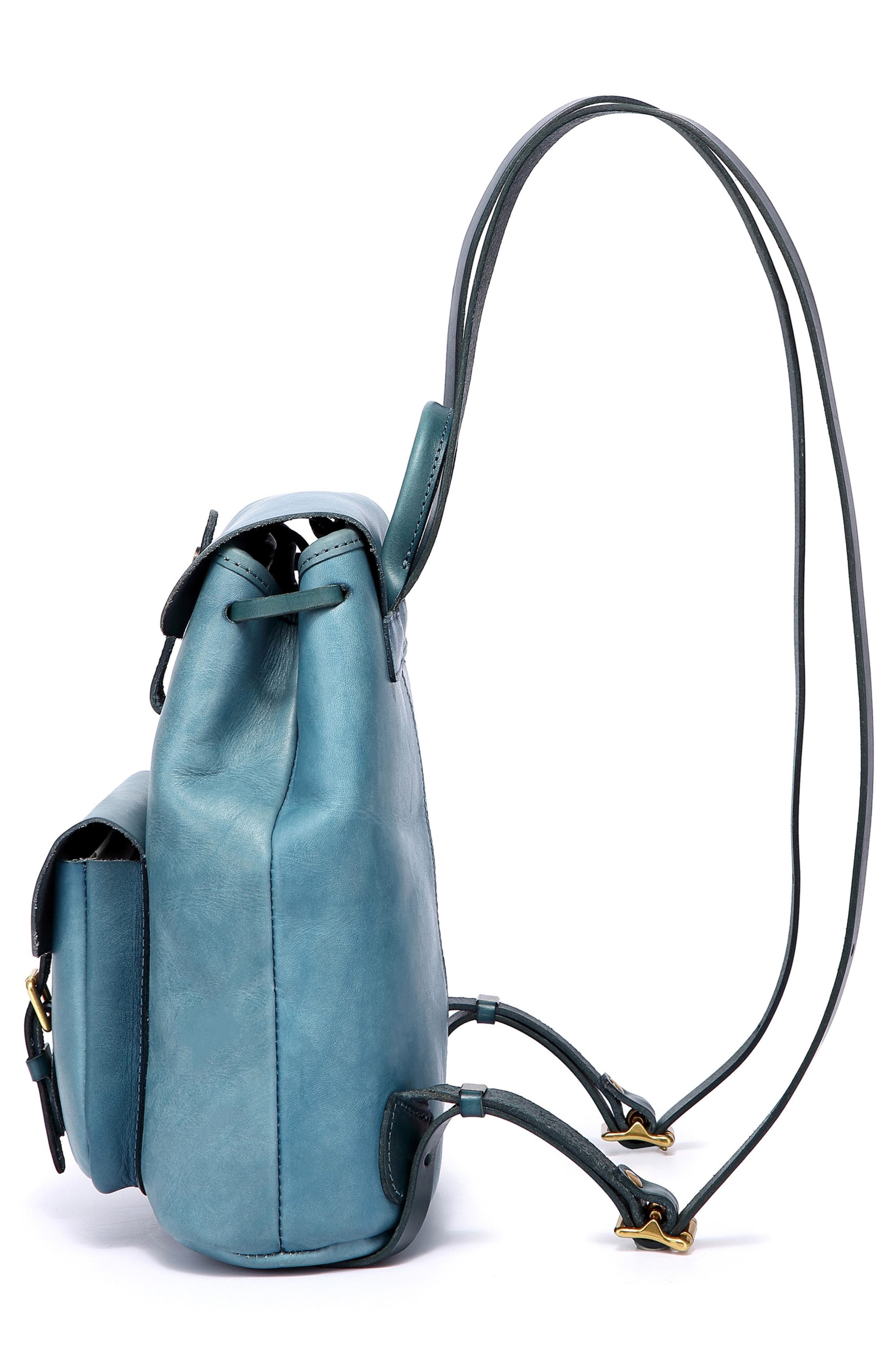Isla Small Leather Backpack, Alternate, color, TURQUOISE