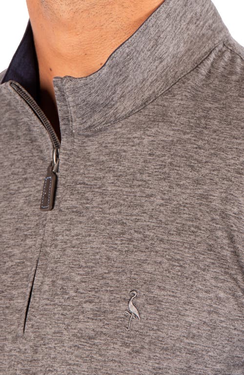 Tailorbyrd Brushed Melange Quarter Zip Pullover In Dark Grey