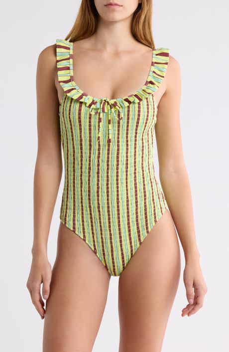 Damson Madder Cheyenne Smocked One-Piece Swimsuit