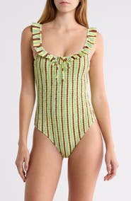 Damson Madder Cheyenne Smocked One-Piece Swimsuit