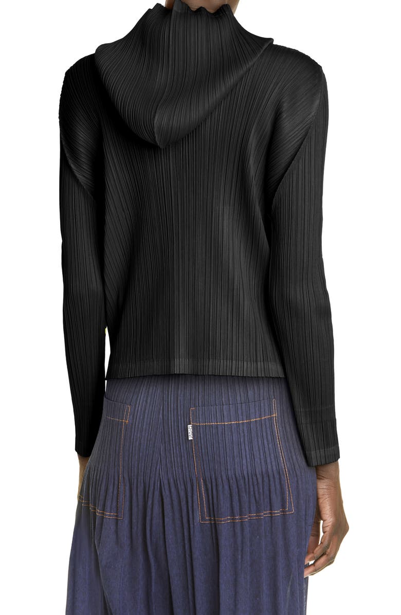 Pleats Please Issey Miyake Pleated Zip Front Jacket, Alternate, color,