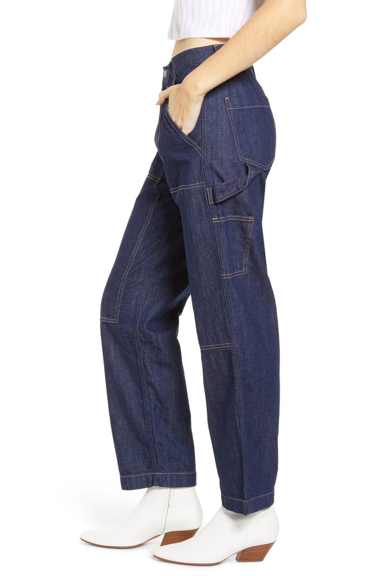 Bailee Nonstretch Painter Jeans, Alternate, color, RINSE