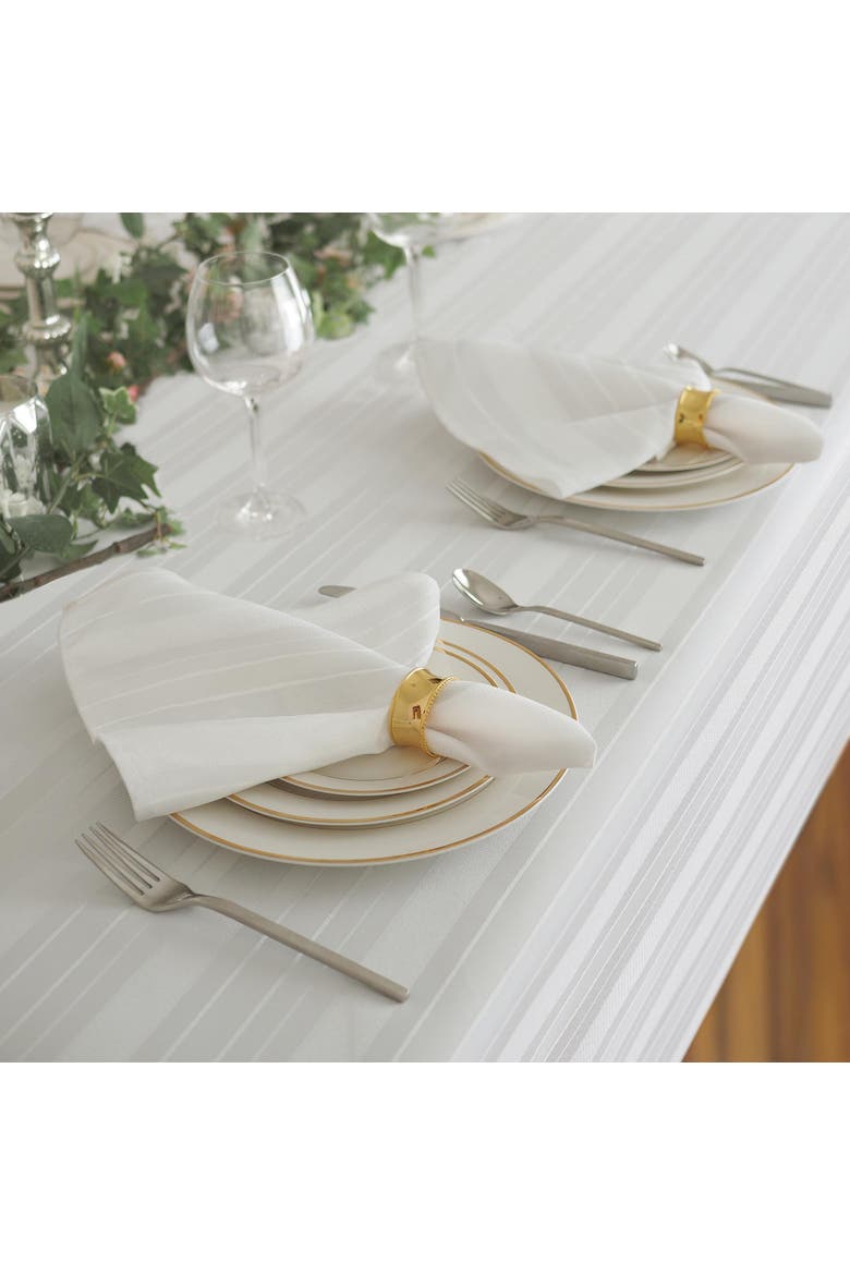 Denley Stripe Jacquard Napkin Set of 4, Alternate, color, White