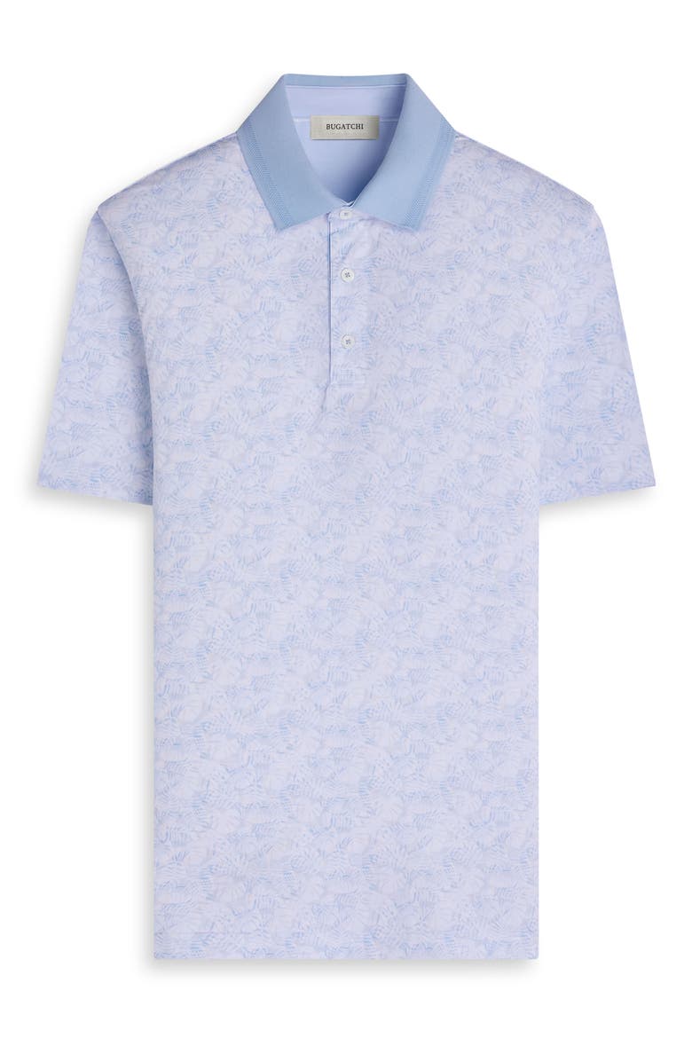 Valerian OoohCotton® Tropical Leaf Print Polo, Alternate, color, BALTIC