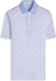 Bugatchi Valerian OoohCotton® Tropical Leaf Print Polo