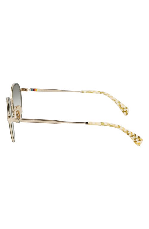 Paul Smith Mabley 53mm Gradient Round Sunglasses In 715 Gold/green