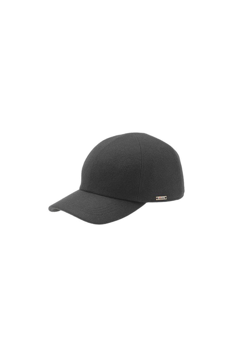 Men's Wool Baseball Cap with Earflaps, Main, color, Black