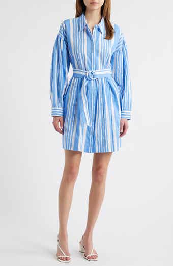 Cleobella Tiana Stripe Long Sleeve Cotton & Linen Shirtdress
