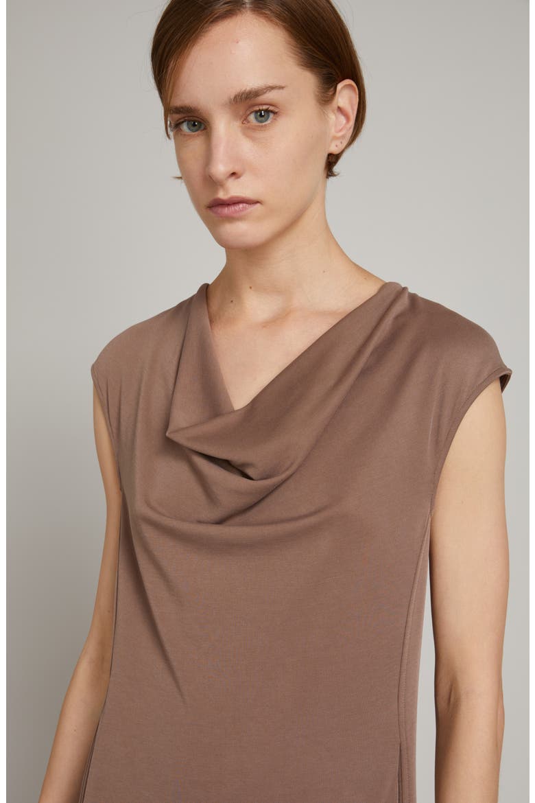 Vetusta Cowl Neck Sleeveless Dress, Alternate, color, HAZELNUT BROWN
